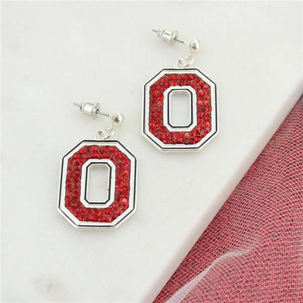 Ohio State Earrings in Silver OSU Block O Stud Earrings Ohio State