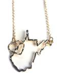 West Virginia Heart Necklace-Gold