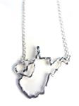 West Virginia Heart Necklace-Silver