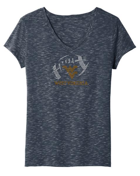 WVU Football Medal V-Neck Tee